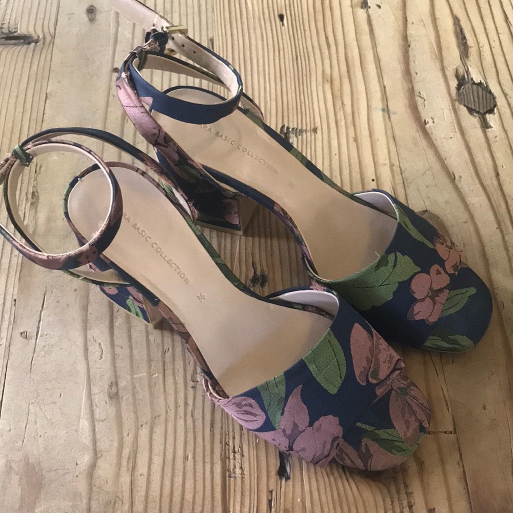 Zara floral heels